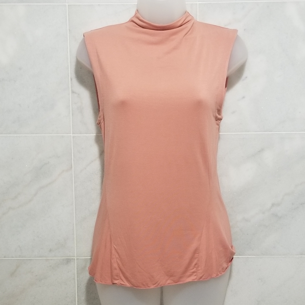 Intimely Free People Mockneck Tee Peach Sleeveless  Medium